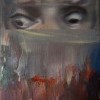 Onlooker Looker-on, 2025, 27 x 20 cm, acrylic and oil on 