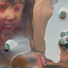 Once Upon a Time, 20 cm x 30 cm, 2022-2023, oil, beeswax and marbles on copper plate 